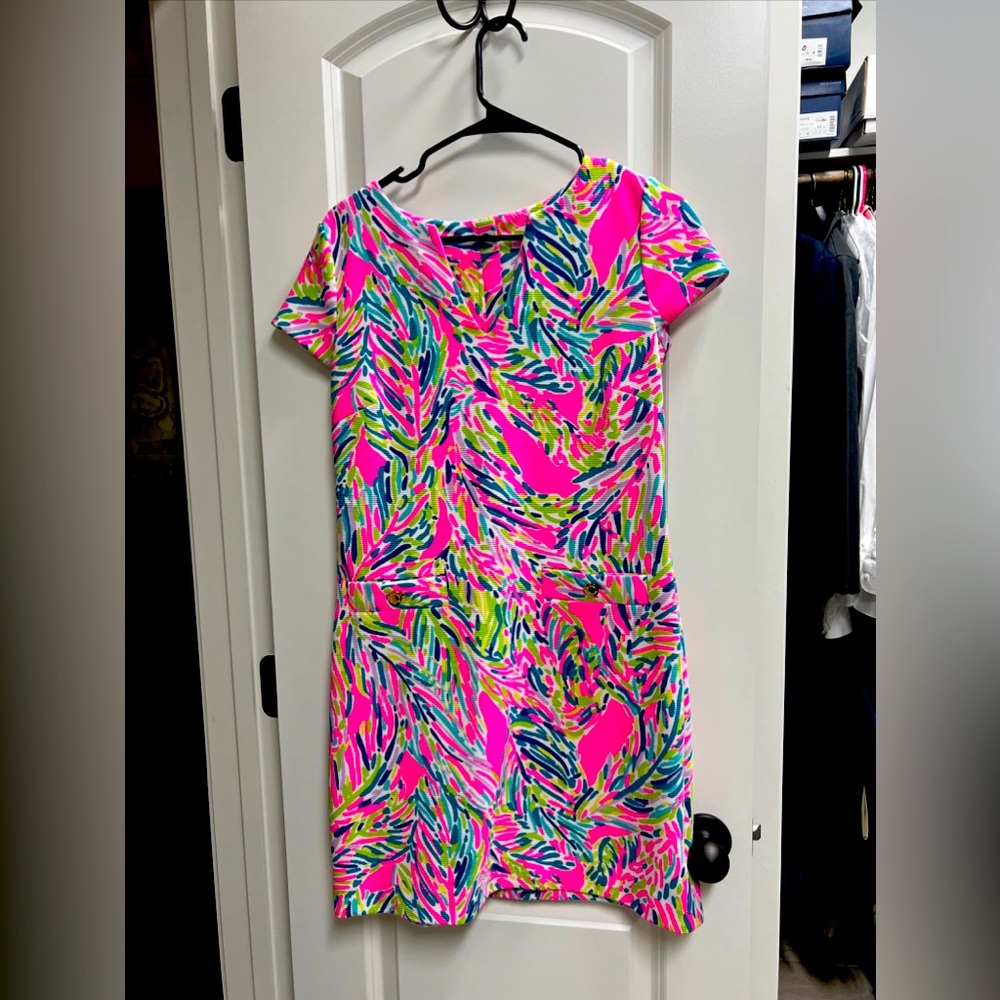Lilly Pulitzer Layton Shift  Dress In Multi Palm Reader Print Size S